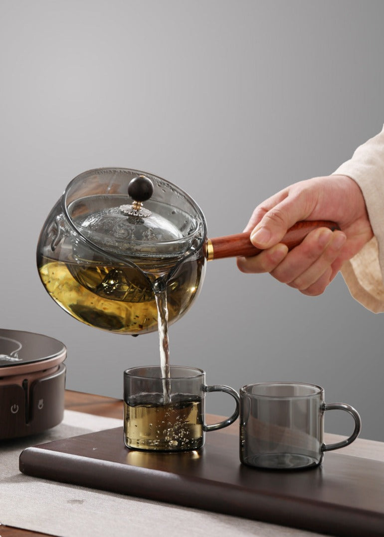 Glass Teapot Modern Rotate Chinese Kung Fu Tea Set