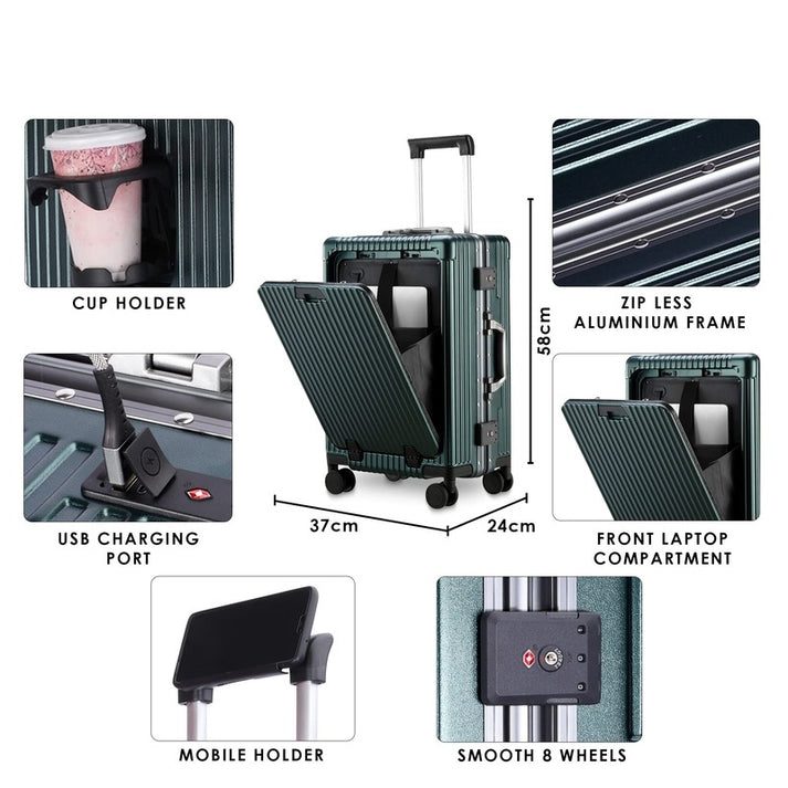 The New Luggage Multifunctional Aluminum Frame Trolley